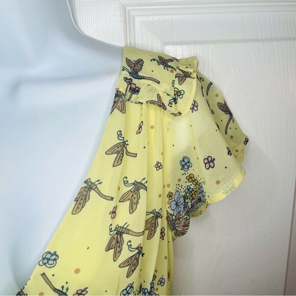 ModCloth You're Flowing Places Maxi Dress Light Yellow Floral Critters 8 NWT - Picture 7 of 12